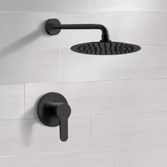 Shower Faucet Matte Black Rain Shower Faucet Set, Rain Shower Head, Shower Faucet Remer SS42